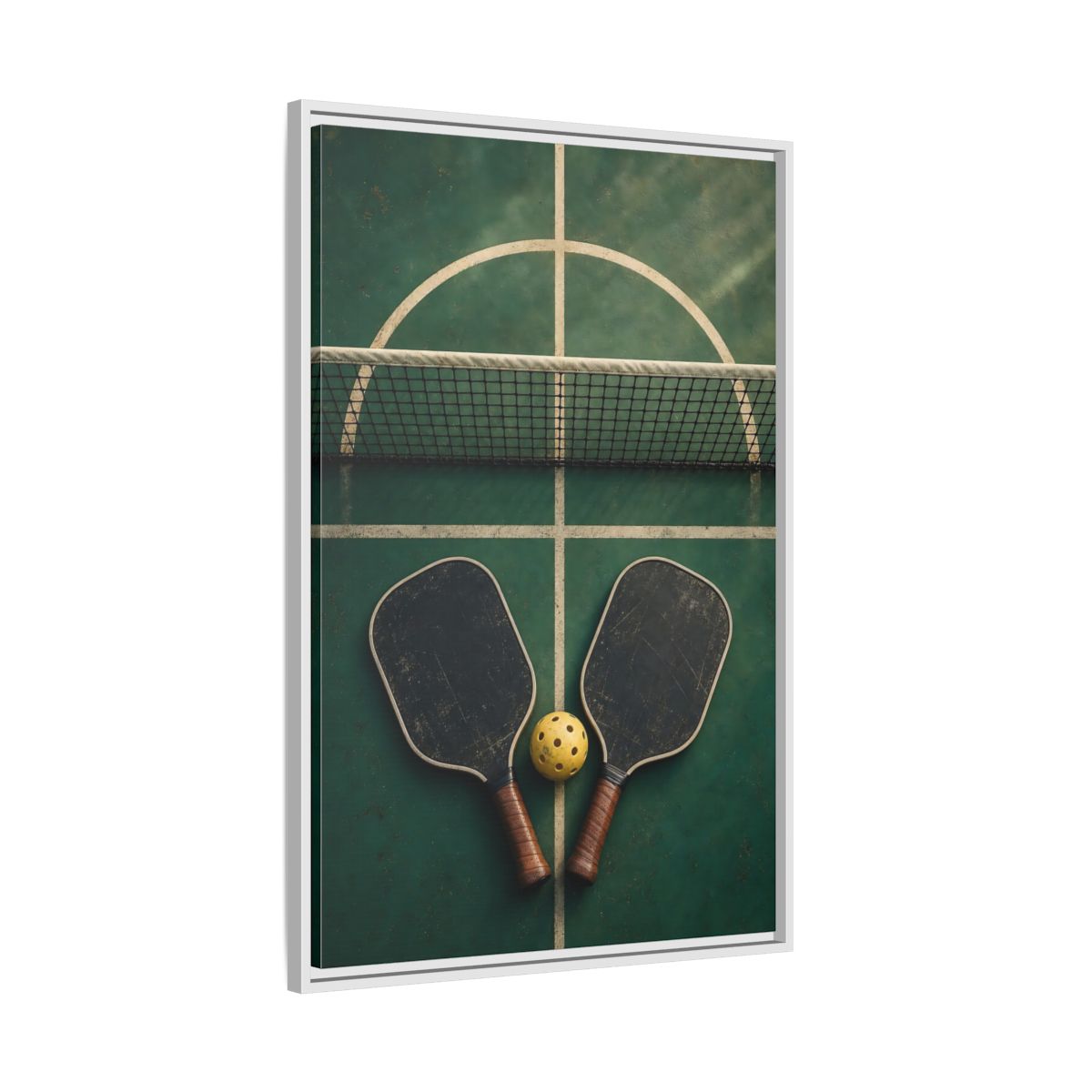 Side Mockup 9. Vintage Pickleball Paddles shown as framed canvas print