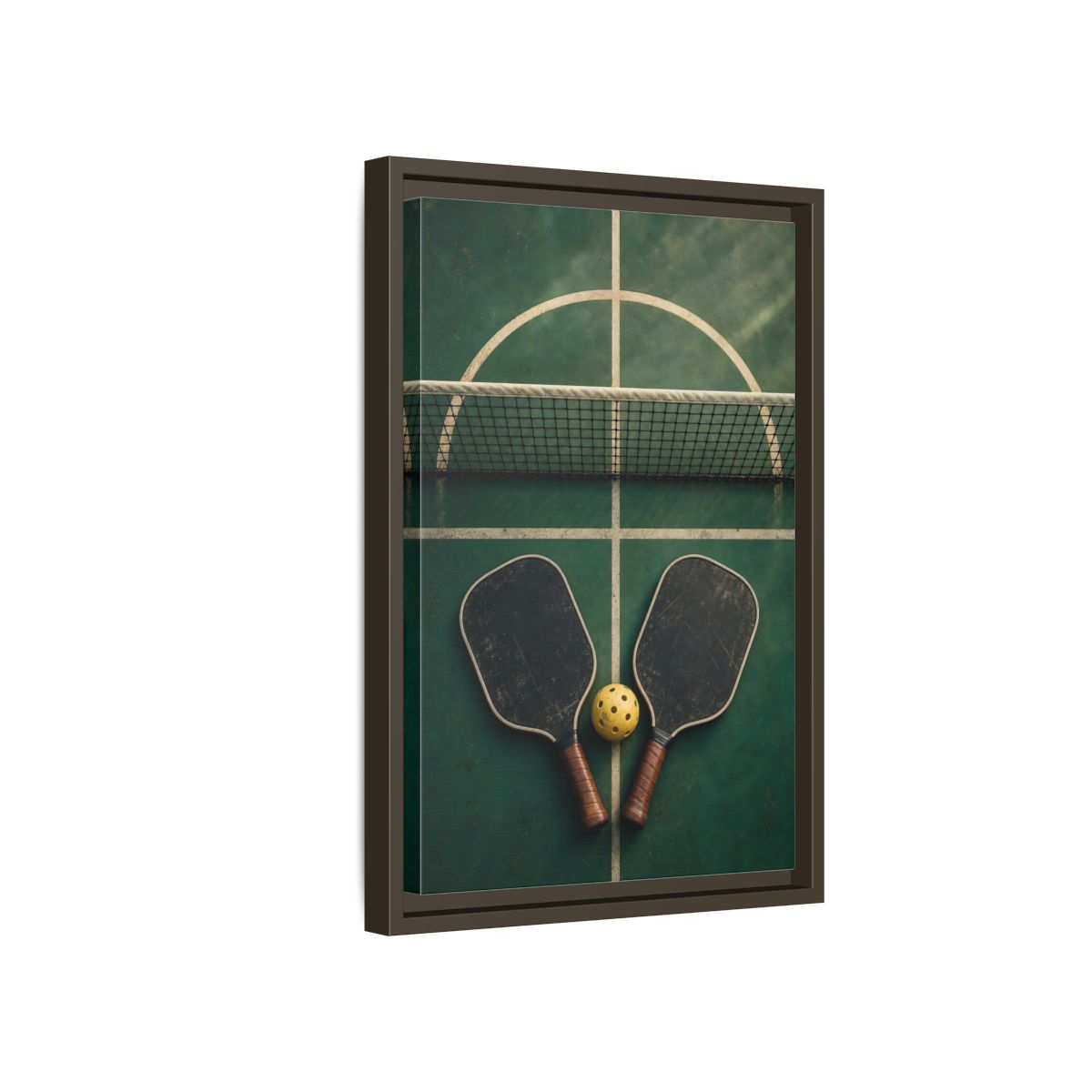 Side Mockup 5. Vintage Pickleball Paddles shown as framed canvas print