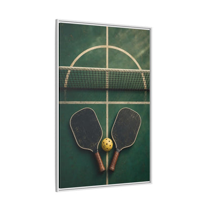 Side Mockup 7. Vintage Pickleball Paddles shown as framed canvas print
