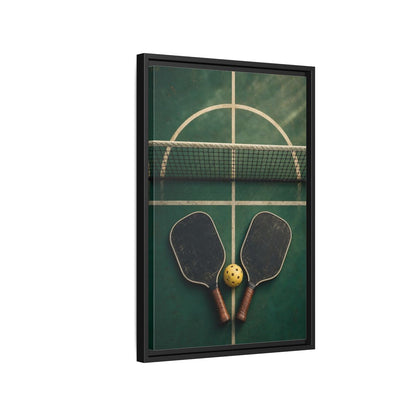 Side Mockup 3. Vintage Pickleball Paddles shown as framed canvas print