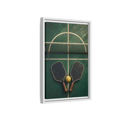Side Mockup 4. Vintage Pickleball Paddles shown as framed canvas print