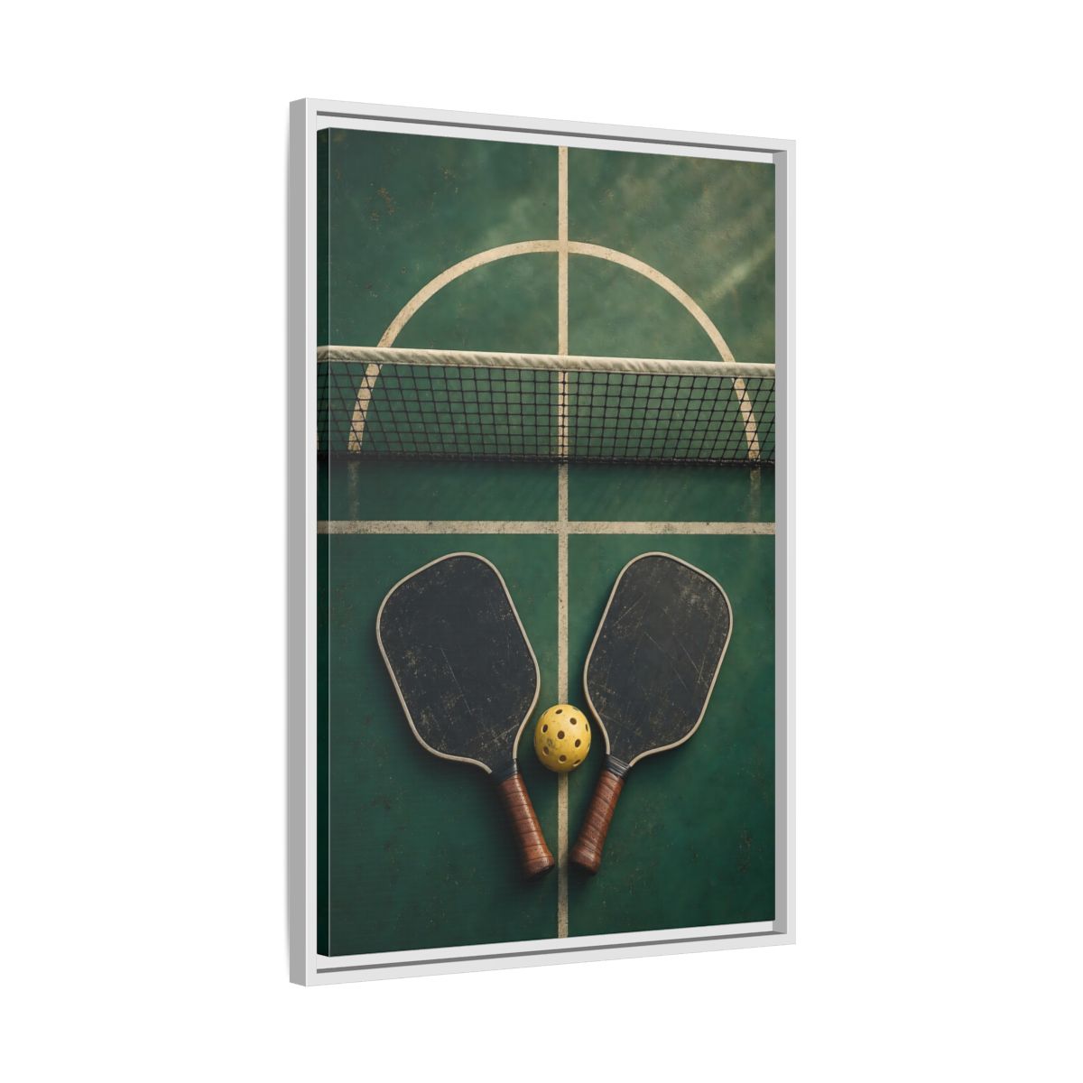 Side Mockup 10. Vintage Pickleball Paddles shown as framed canvas print