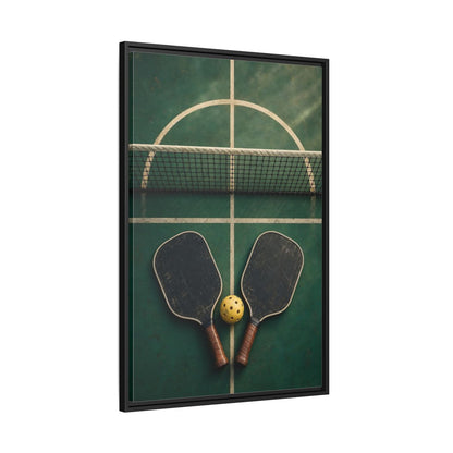 Side Mockup 13. Vintage Pickleball Paddles shown as framed canvas print