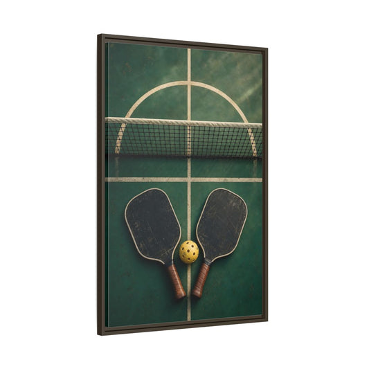 Main Mockup. Vintage Pickleball Paddles shown as framed canvas print