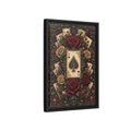 Side Mockup 6. Vintage Playing Cards Red Gold Playing Cards shown as stretched canvas wall art