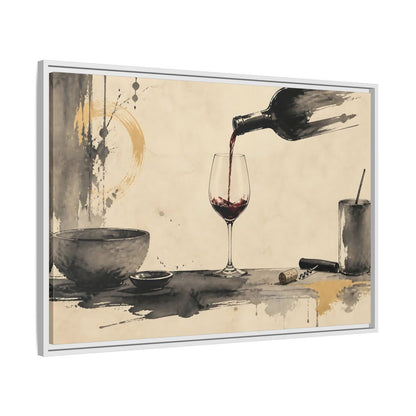 Side Mockup 9. Vintage Red Wine Black And Gold Wine shown as stretched canvas wall art