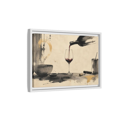 Side Mockup 4. Vintage Red Wine Black And Gold Wine shown as stretched canvas wall art