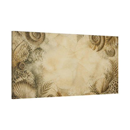 Side Mockup 2. Vintage Seashell Border shown as canvas print