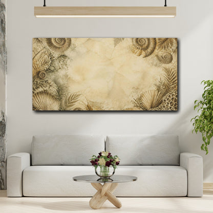 Mockup 2. Vintage Seashell Border shown as canvas print