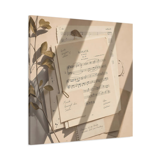 Main Mockup. Vintage Sheet Music Vintage Paper shown as canvas print