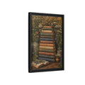 Side Mockup 6. Vintage Stack Of Books Vintage Books shown as stretched canvas wall art