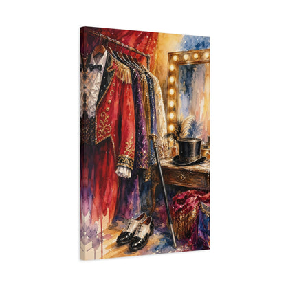 Side Mockup 2. Vintage Stage Dressing Room shown as canvas print