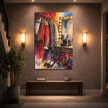 Mockup 2. Vintage Stage Dressing Room shown as canvas print