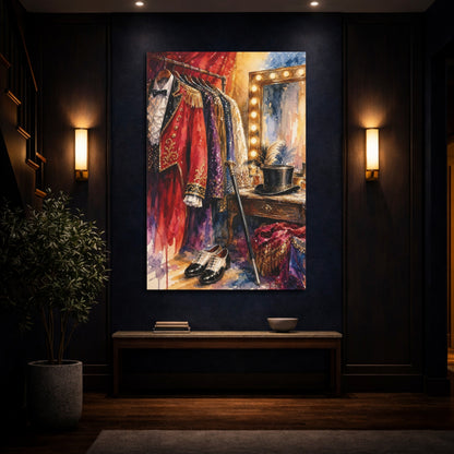 Mockup 4. Vintage Stage Dressing Room shown as canvas print