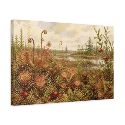 Side Mockup 3. Vintage Sundew Bog shown as canvas print