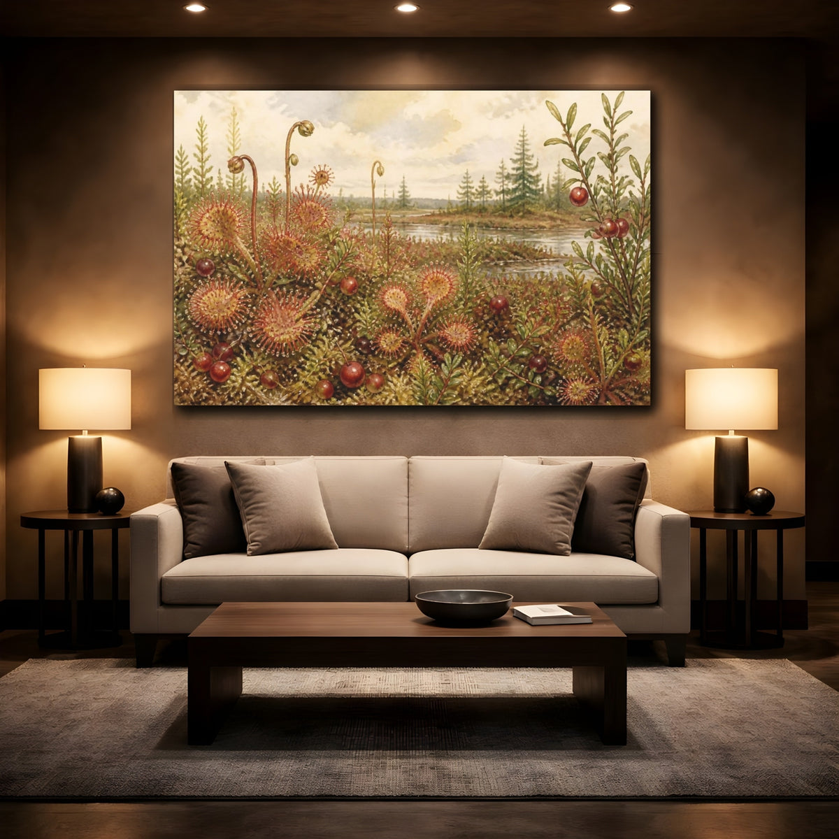 Mockup 2. Vintage Sundew Bog shown as canvas print