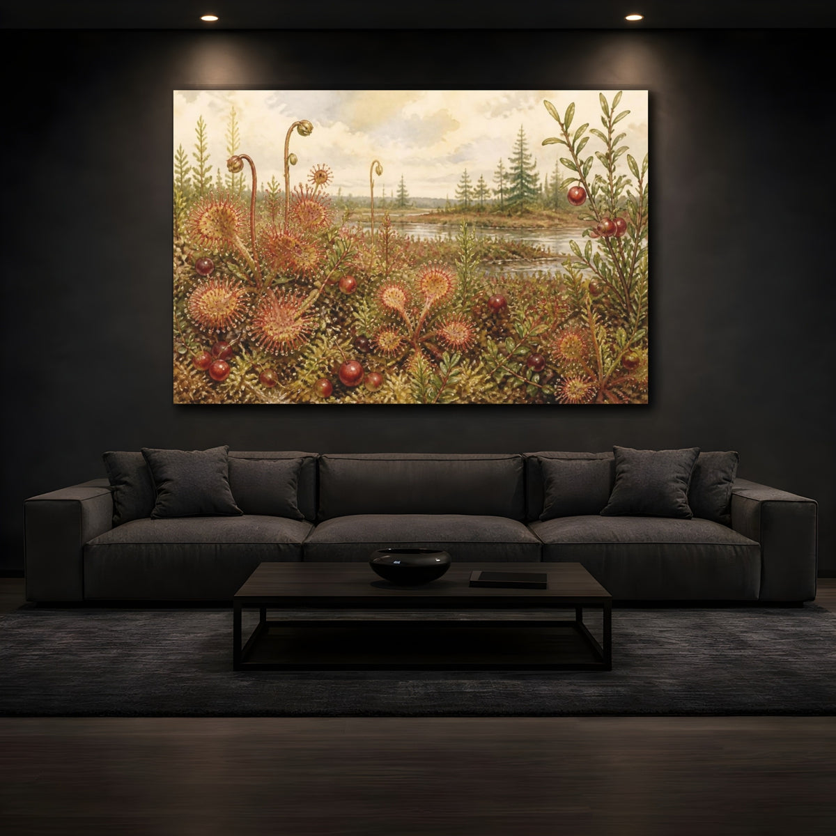 Mockup 3. Vintage Sundew Bog shown as canvas print