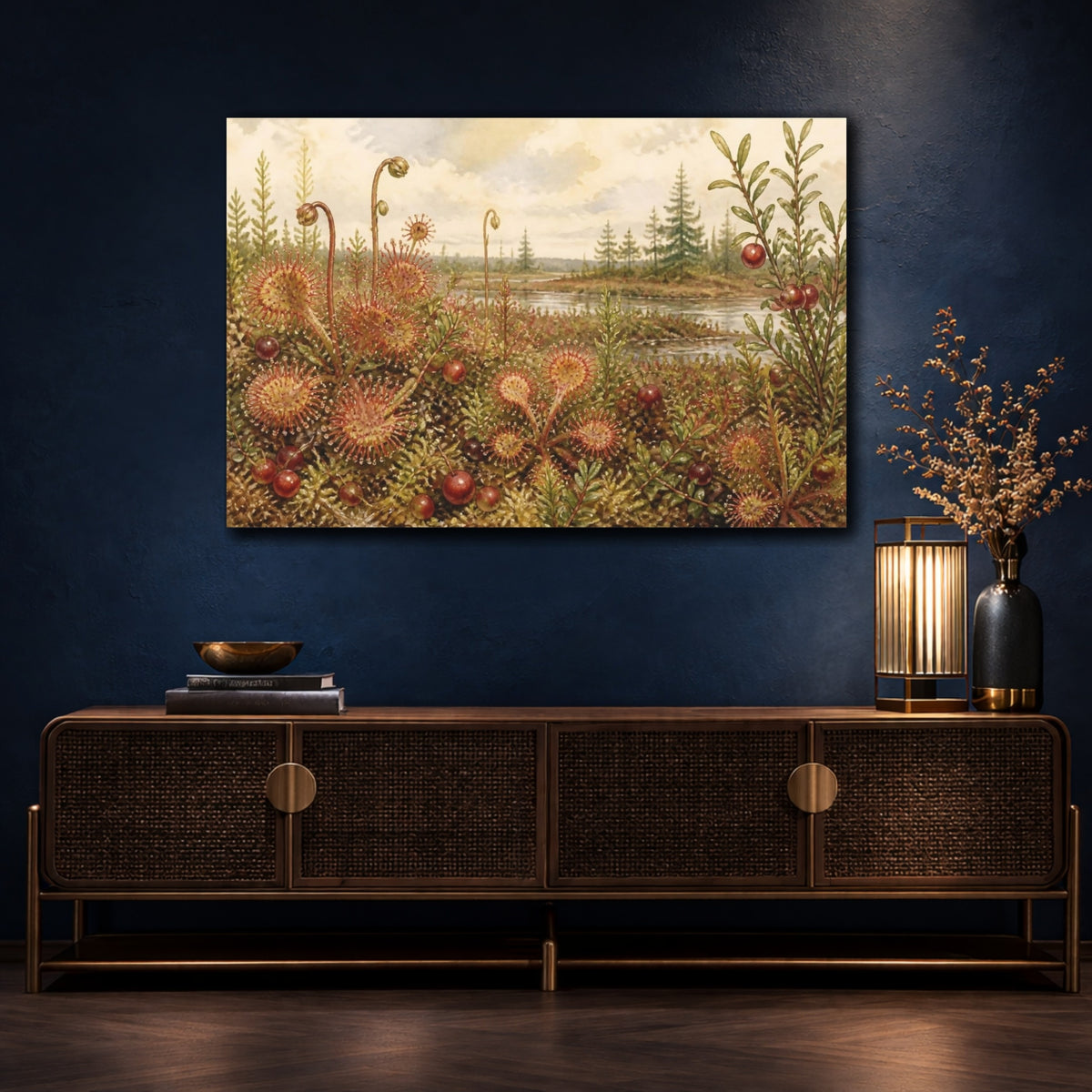 Mockup 4. Vintage Sundew Bog shown as canvas print