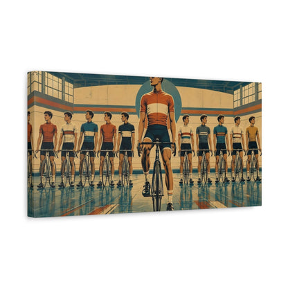 Side Mockup 3. Vintage Track Cycling Team shown as canvas print