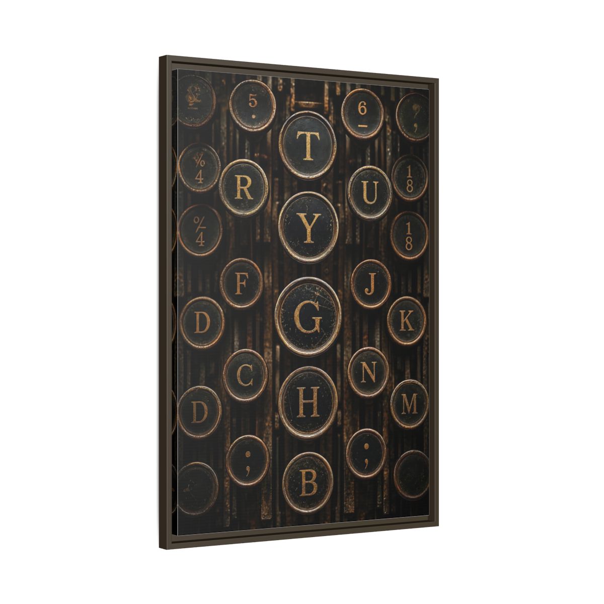 Main Mockup. Vintage Typewriter Keys Vintage Typewriter Keys shown as stretched canvas wall art