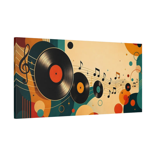 Main Mockup. Vintage Vinyl Melody shown as canvas print