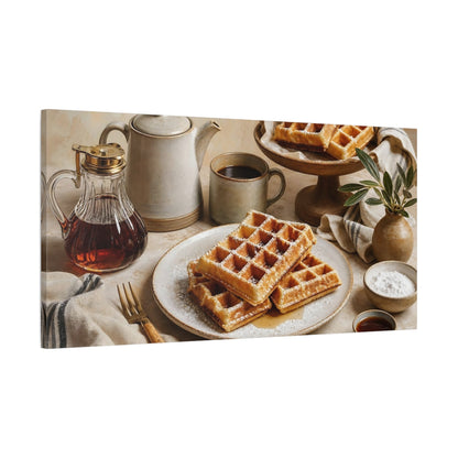 Main Mockup. Vintage Waffles Waffles Breakfast Warm shown as canvas print