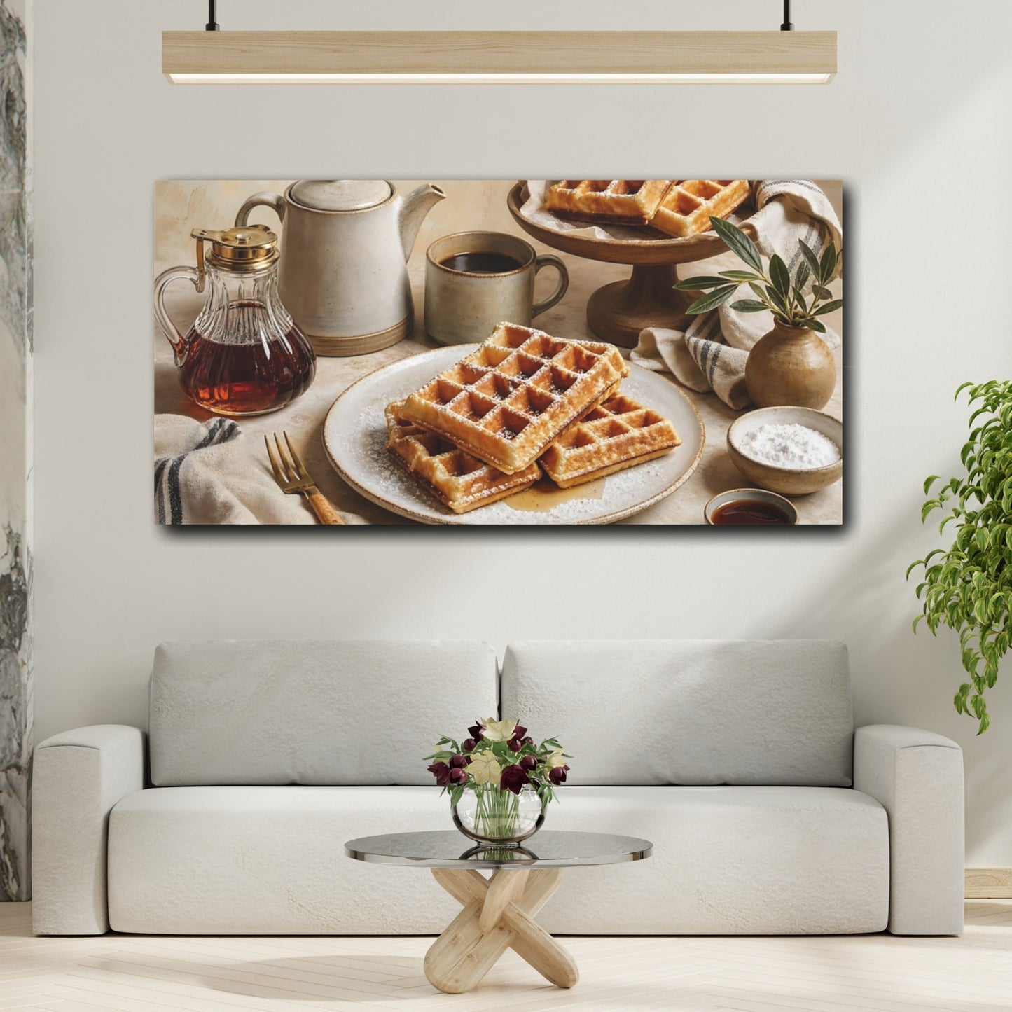 Mockup 2. Vintage Waffles Waffles Breakfast Warm shown as canvas print