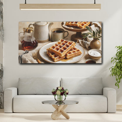 Mockup 2. Vintage Waffles Waffles Breakfast Warm shown as canvas print