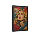 Side Mockup 6. Vintage Woman Pop Art Woman shown as stretched canvas wall art