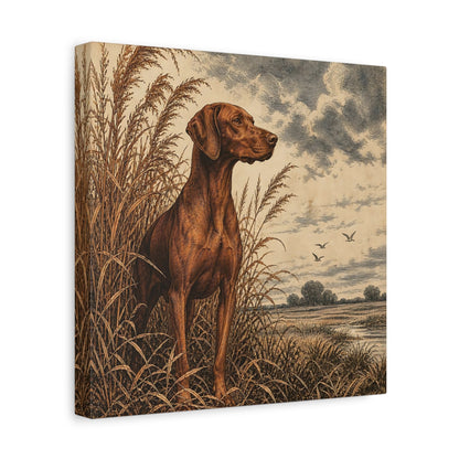 Side Mockup 8. Vizsla Pets Portrait shown as canvas print