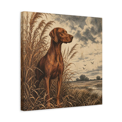 Side Mockup 6. Vizsla Pets Portrait shown as canvas print