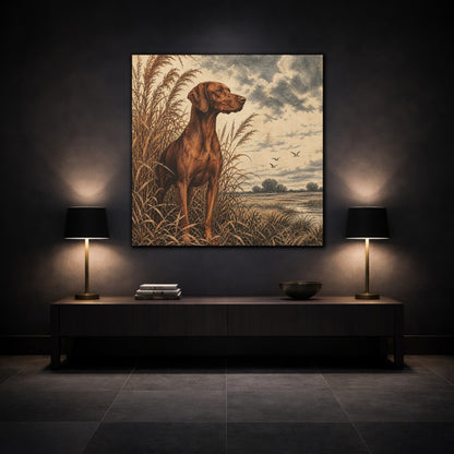 Mockup 3. Vizsla Pets Portrait shown as canvas print