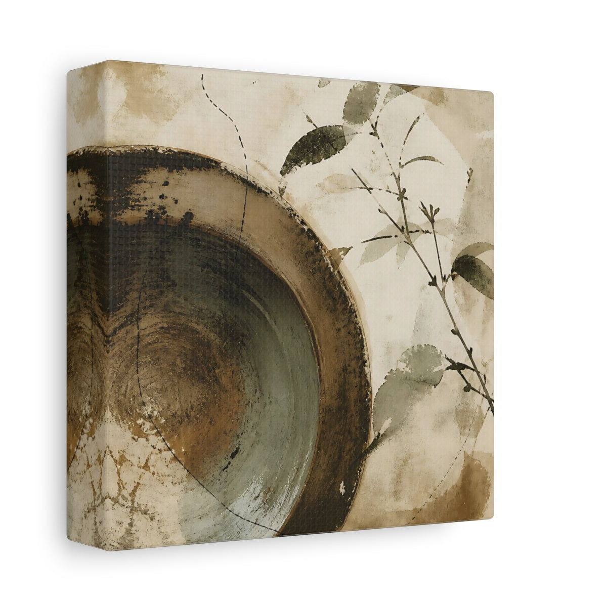 Side Mockup 2. Wabi Sabi Bowl shown as canvas print