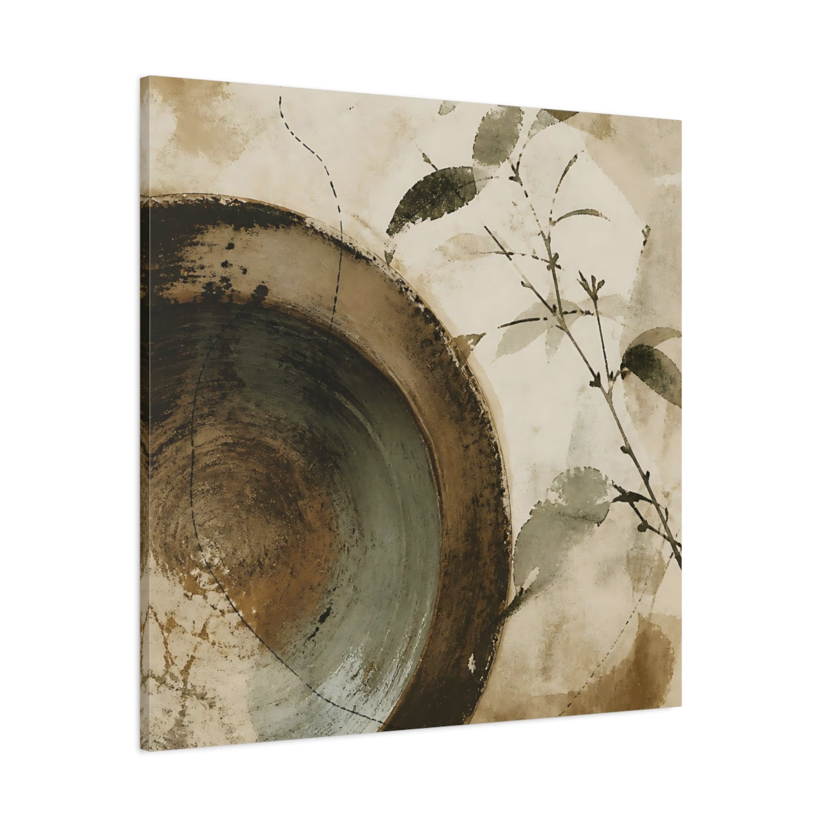 Side Mockup 1. Wabi Sabi Bowl shown as canvas print
