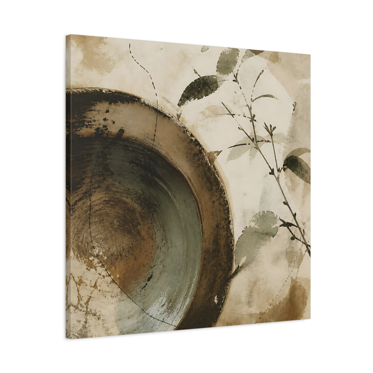Side Mockup 3. Wabi Sabi Bowl shown as canvas print