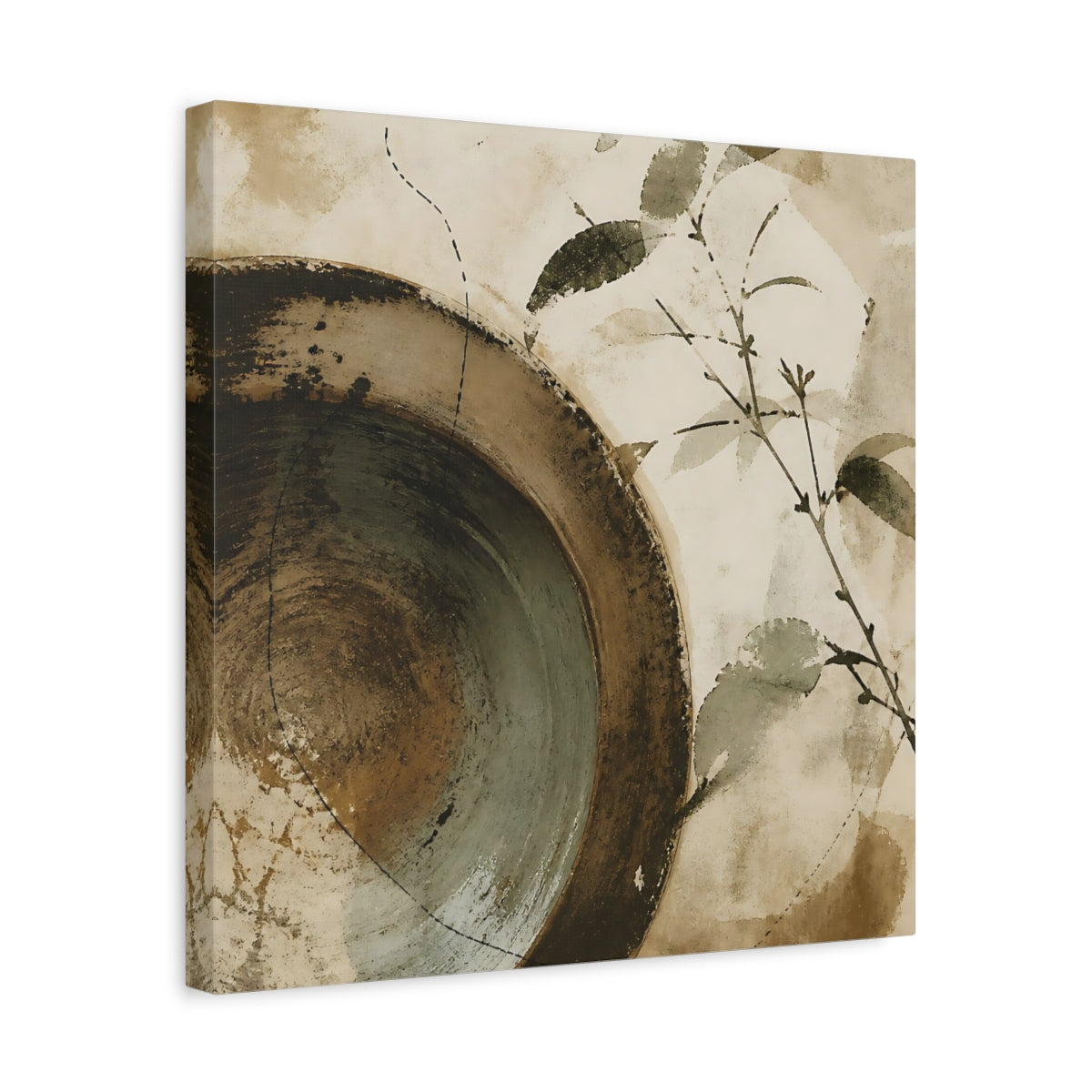 Side Mockup 6. Wabi Sabi Bowl shown as canvas print