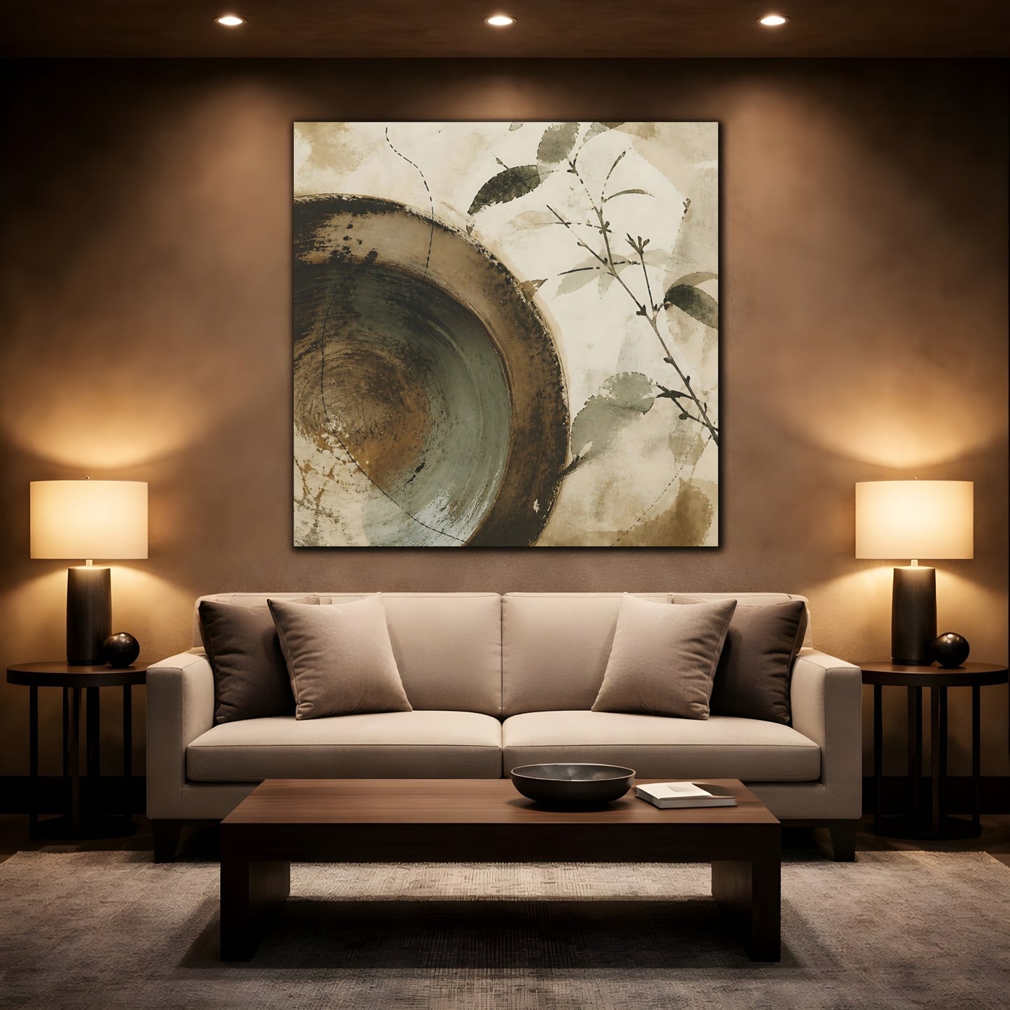 Mockup 2. Wabi Sabi Bowl shown as canvas print