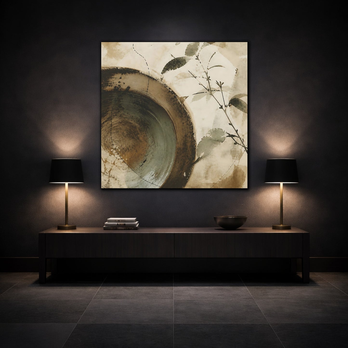 Mockup 3. Wabi Sabi Bowl shown as canvas print