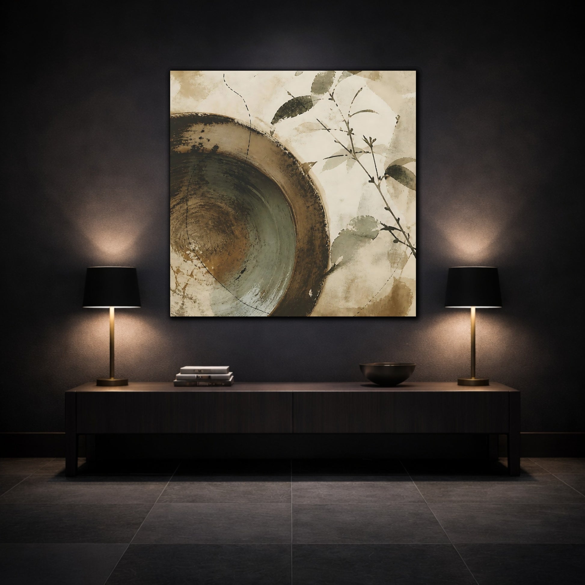 Mockup 3. Wabi Sabi Bowl shown as canvas print