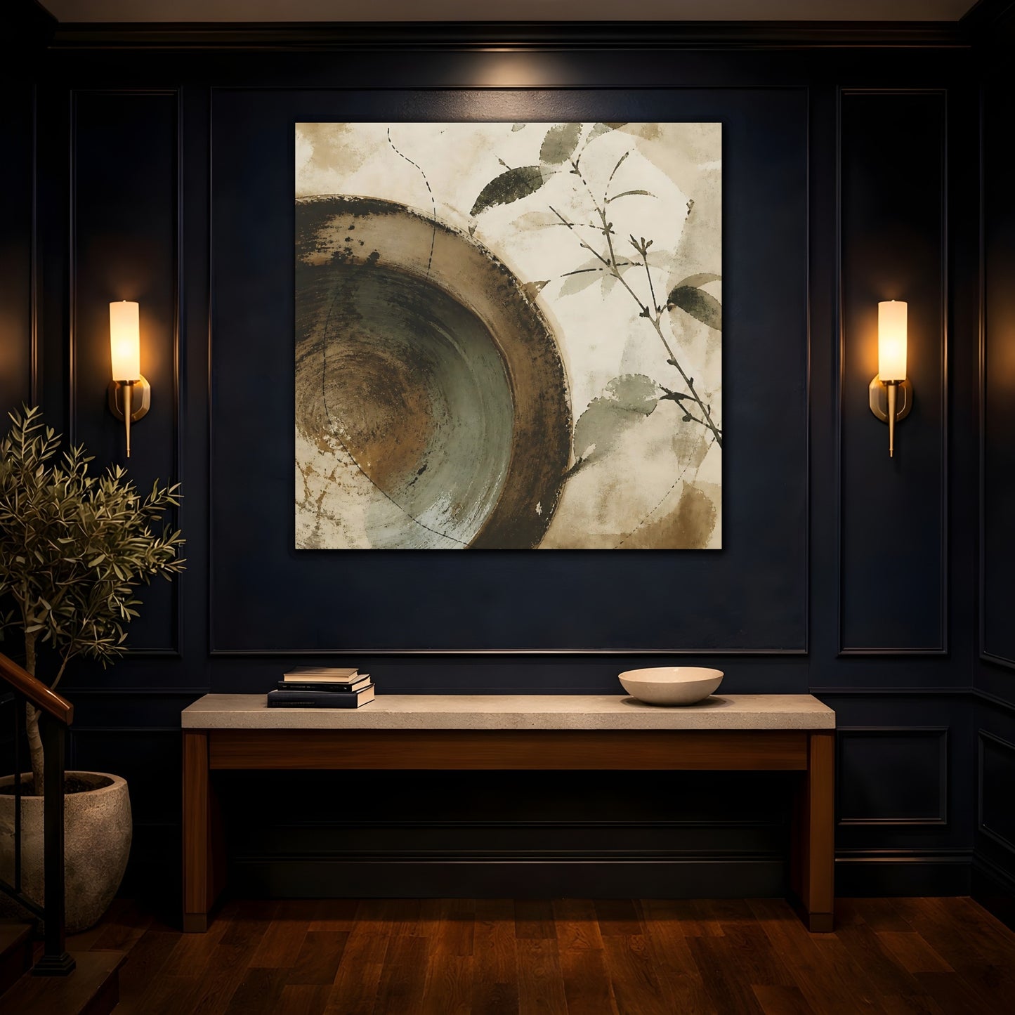 Mockup 4. Wabi Sabi Bowl shown as canvas print