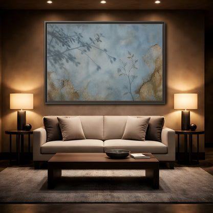 Mockup 2. Wabi Sabi Branch Shadow shown as framed canvas print