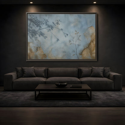 Mockup 3. Wabi Sabi Branch Shadow shown as framed canvas print