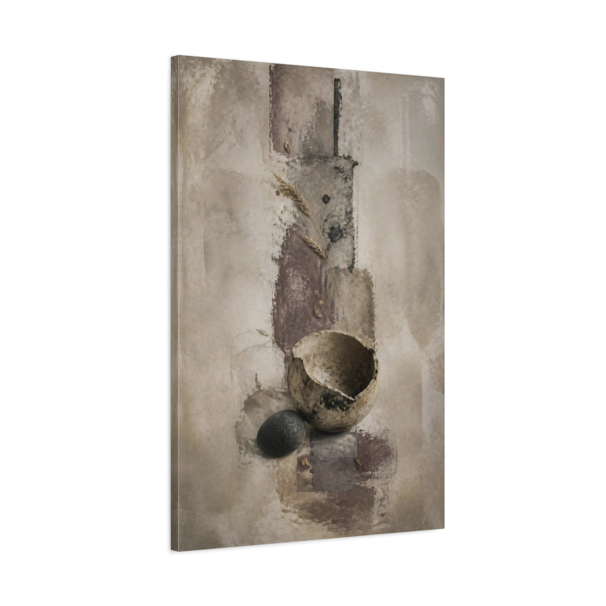 Main Mockup. Wabi Sabi Broken Bowl shown as canvas print