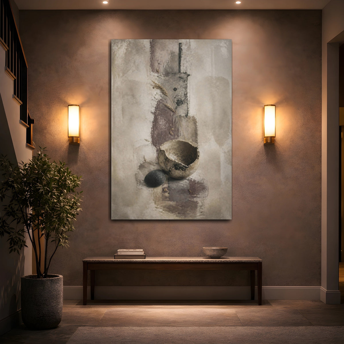 Mockup 2. Wabi Sabi Broken Bowl shown as canvas print