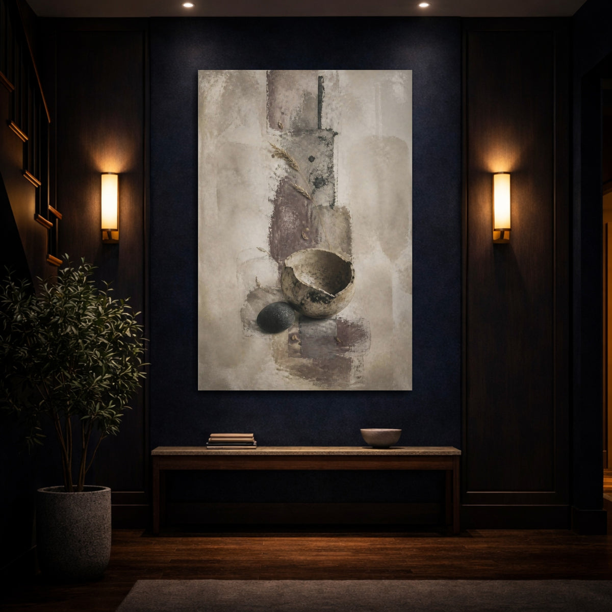 Mockup 4. Wabi Sabi Broken Bowl shown as canvas print