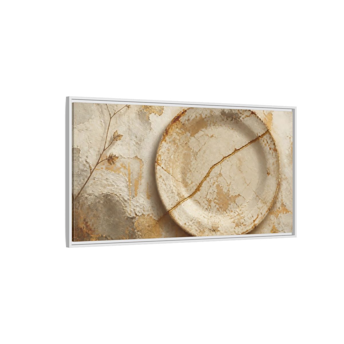 Side Mockup 3. Wabi Sabi Ceramic Plate shown as framed canvas print
