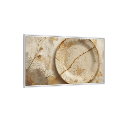 Side Mockup 3. Wabi Sabi Ceramic Plate shown as framed canvas print