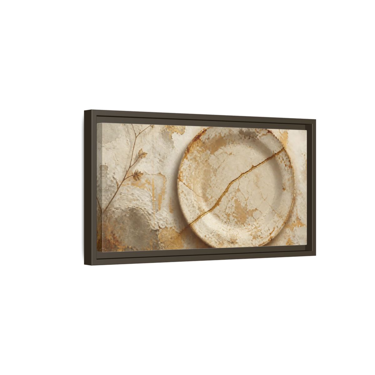 Side Mockup 7. Wabi Sabi Ceramic Plate shown as framed canvas print
