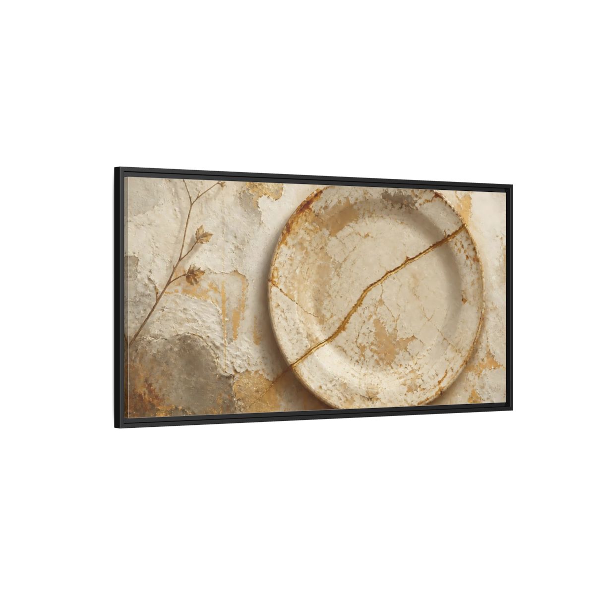 Side Mockup 5. Wabi Sabi Ceramic Plate shown as framed canvas print
