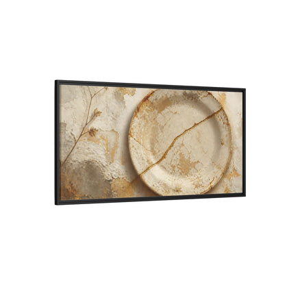 Side Mockup 5. Wabi Sabi Ceramic Plate shown as framed canvas print